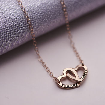 Personalised Double Heart Names Necklace, 5 of 12