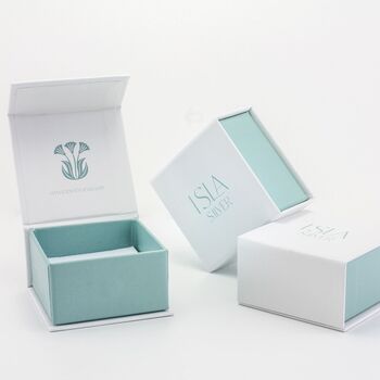 Blue Opal Heart Stud Earrings, 4 of 4