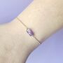 Natural Amethyst Box Chain Bracelet With Adjustable Slide Clasp, thumbnail 5 of 6