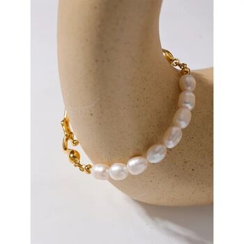 Monaco D’or Pearls Gold Bangle Bracelet, 4 of 4