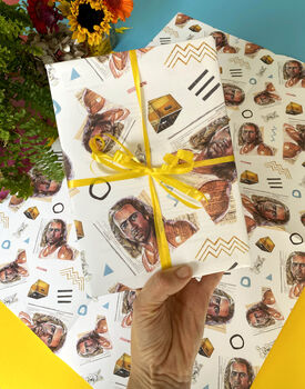 Nicolas Cage Con Air 90s Wrapping Paper, Retro Movie Gift Wrap, 5 of 11