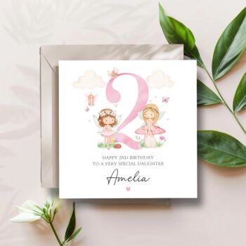 Fairy 2nd Birthday Card, Pink Birthday Card For Daughter, Granddaughter, Any Relationship, 4 of 6