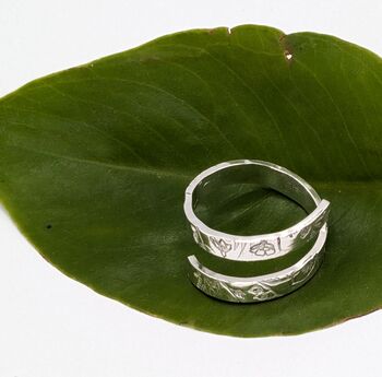 Blooming Beauty Sterling Silver Wrap Ring, 3 of 4