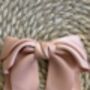 Rose Bow Barrette // Ages Three Upwards With A Pink Satin Drawstring Bag, thumbnail 2 of 4