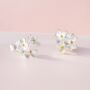 Sterling Silver Forget Me Not Trio Stud Earrings, thumbnail 1 of 8