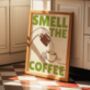 Smell The Coffee Kitchen Wall Art Print Retro, thumbnail 6 of 11