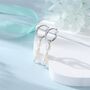 Sterling Silver Natural Oval Pearl Trio Huggie Hoop Earrings, thumbnail 3 of 11