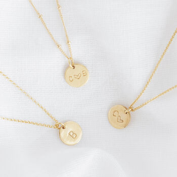 Rosa Personalised Disc Initial Necklace, 3 of 11