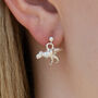 Sterling Silver Tyrannosaurus Rex Earrings, thumbnail 2 of 6