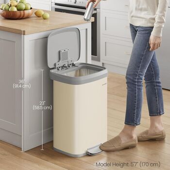 50 L Metal Kitchen Pedal Bin Waste Bin, 3 of 10