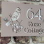 Personalised Bird On Flower Design House Acrylic Number Sign, thumbnail 1 of 7