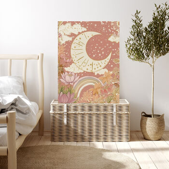 Peach Moon Illustration Art Print, 3 of 4