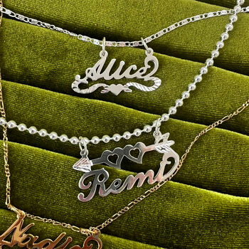Personalised Script Heart Name Pendant Charm, 7 of 10