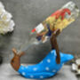Handcrafted Wooden Drunken Duck Wine Bottle Rack Holder Blue White, thumbnail 12 of 12