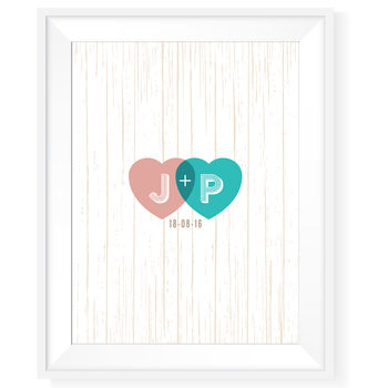 Personalised Hearts Wedding Guest Book Print, 2 of 5