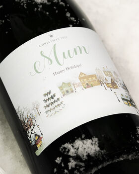 Personalised Snowy Scene Champagne, 2 of 6