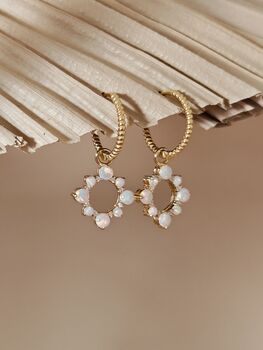 Sunshine Opal Huggie Hoop Earrings, 5 of 6