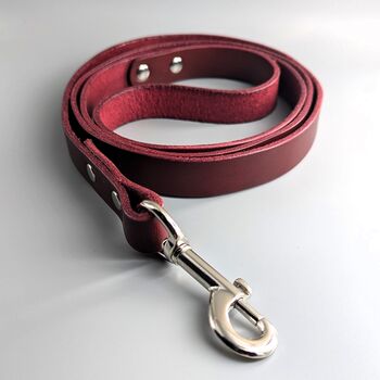 Burgundy Leather Whippet Collar And Matching Lead Set, 9 of 10