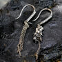 Long Diamond Mismatched Waterfall Earrings, thumbnail 2 of 11