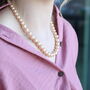 Large Golden Round Pearl Bridesmaid Statement Wedding Necklace And Earring Set, thumbnail 3 of 7