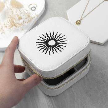 Customisable Sun White Travel Jewellery Case, 8 of 10