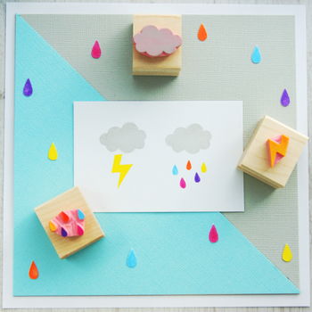Rain Cloud Rubber Stamp Set, 2 of 3