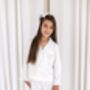Bridal Embroidered Flower Girl/ Bridesmaid Satin Kid's Pyjamas, thumbnail 3 of 8