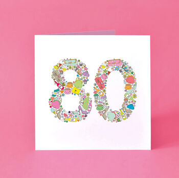 Girlie Things 80th Birthday Card, 2 of 2