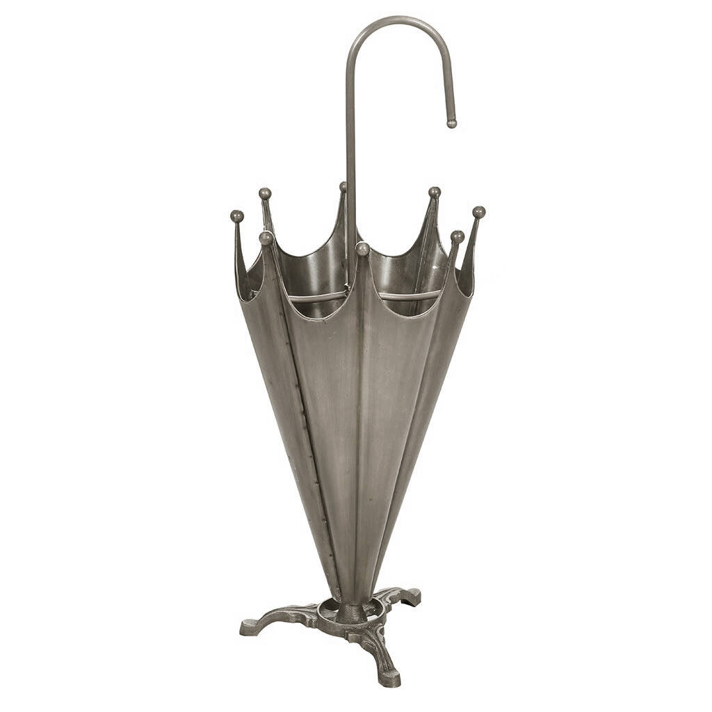 Vintage Silver Free Standing Umbrella Stand By Dibor