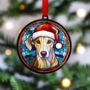 Lurcher In Santa Hat Suncatcher Decoration, thumbnail 4 of 6