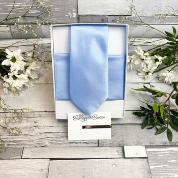 Blue Daisy Wedding Tie Set, 10 of 10