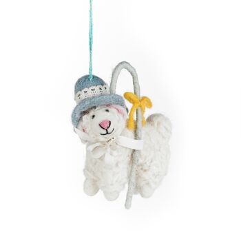 Handmade Felt Little Bo Sheep Decoration, 3 of 4