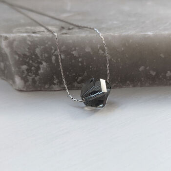Black Diamond Helix Swarovski Necklace, 2 of 8
