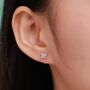 Hydrangea Flower Cz Stud Earrings In Sterling Silver, thumbnail 6 of 11
