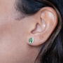 Raw Emerald Gemstone Stud Earrings, thumbnail 3 of 6