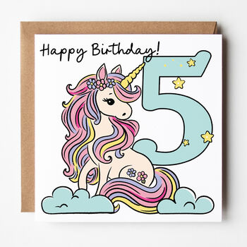 1st,2nd,3rd,4th,5th Unicorn Birthday Card, 5 of 7