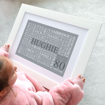 Personalised 80th Birthday Word Art, 5 of 12