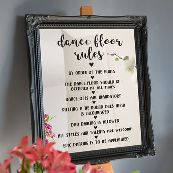 Personalised Dance Floor Rules Wall Or Mirror Sticker, 2 of 3