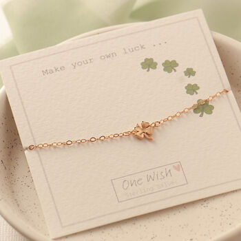 Lucky Four Leaf Clover Sterling Silver Bracelet, 3 of 12