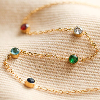 Rainbow Crystals Bracelet In Gold Plating, 3 of 7