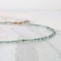 Green Aventurine Skinny Gemstone Beaded Necklace, Lighter Hue, thumbnail 1 of 7
