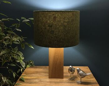 Tussock Green Tweed Floral Lined Lampshades, 6 of 9