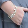 White Keshi Pearl Bracelet With Good Luck Charm, thumbnail 3 of 12
