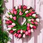 Handmade Pink And White Tulip Wreath, thumbnail 7 of 7