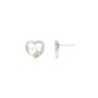 Emily And Ophelia Cubic Zirconia Double Heart Earrings, thumbnail 2 of 3