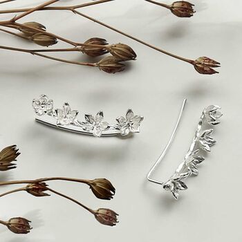 Sterling Silver Blooming Ear Climbers, 6 of 7