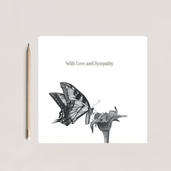 With Love Butterfly Sympathy Greeting Card, 3 of 6