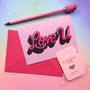 Love U Valentines Day Lettering Greeting Card, thumbnail 1 of 3
