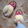 Handmade Sheepskin Mules In Pink, thumbnail 2 of 3