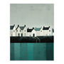 Scottish Harbour Morning Calm Teal Grey Wall Art Print, thumbnail 6 of 6